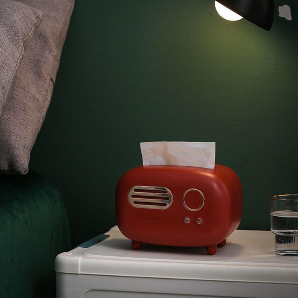 Removable Desktop Ornament Paper Holder Radio Model Wet Wipes Tissue Box
