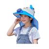Kids Hat with Solar USB Powered Fan Cartoon Styling Shawl Design Adjustable Outdoor Hiking Cycling Fishing Cap
