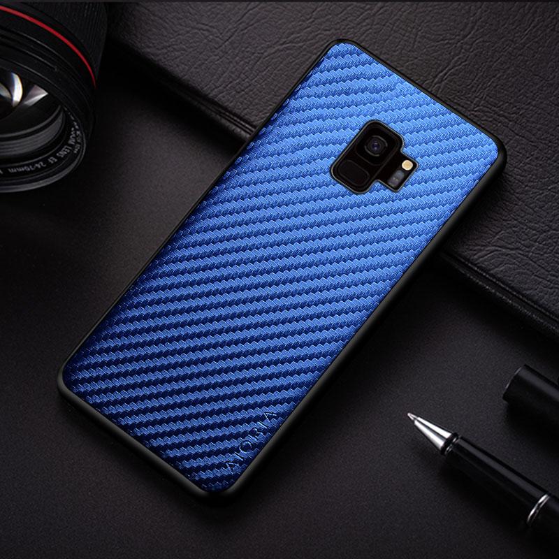Carbon Fibre Shockproof Slim Case for Samsung Galaxy S9 S8 Plus Non-Slip Full Body Protective Phone Case