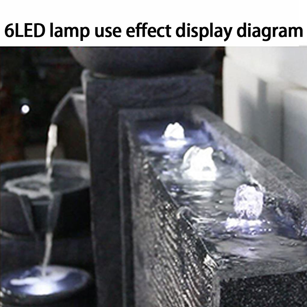 Underwater 6-LED Light Ring For Fountain Fish Pond Water Garden AC Adapter Vertical Adjustment Warm White White Multicolor