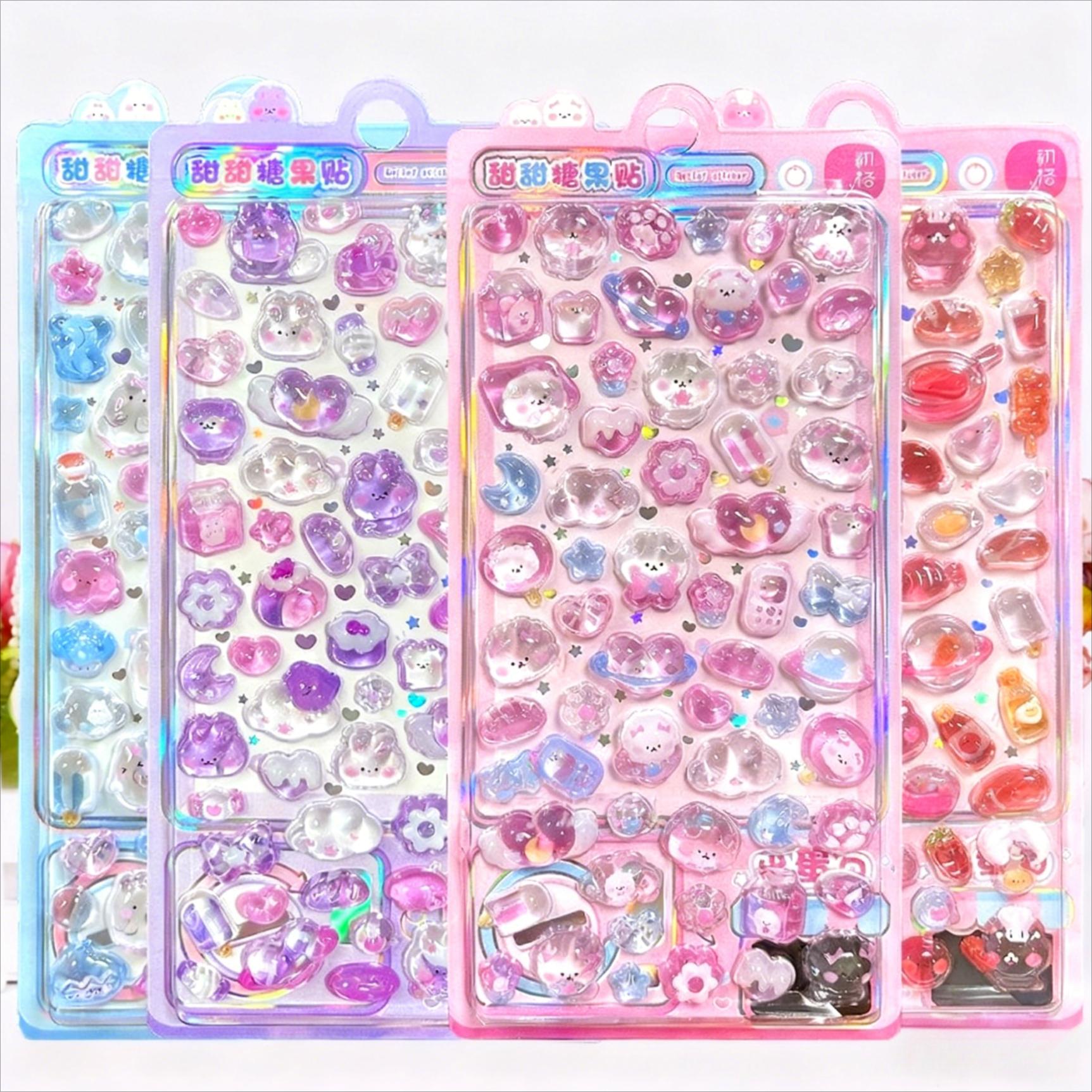 

1 лист Kawaii 3D рельефные наклейки Серия Десерты и Еда Милые декоративные наклейки для DIY Ноутбука Бутылки для воды Чехла для телефона