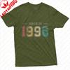 1996 Vintage Year Print Unisex TShirt Cotton Retro 1996 Print T Shirt Short Sleeve Fashion Top Gift for Birthday Anniversary