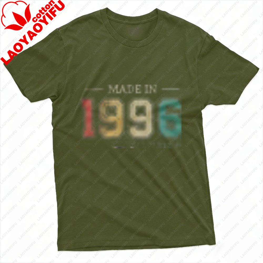 

1996 Vintage Year Print Unisex TShirt Cotton Retro 1996 Print T Shirt Short Sleeve Fashion Top Gift for Birthday Anniversary S