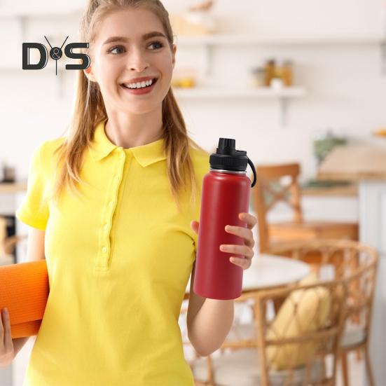 Stainless Steel Vacuum Cup 40oz Insulated Water Bottle Leak Proof Wide Mouth Thermal Flask Keep Cold Hot Beverage Tea Coffee Cup for Outdoor Sports