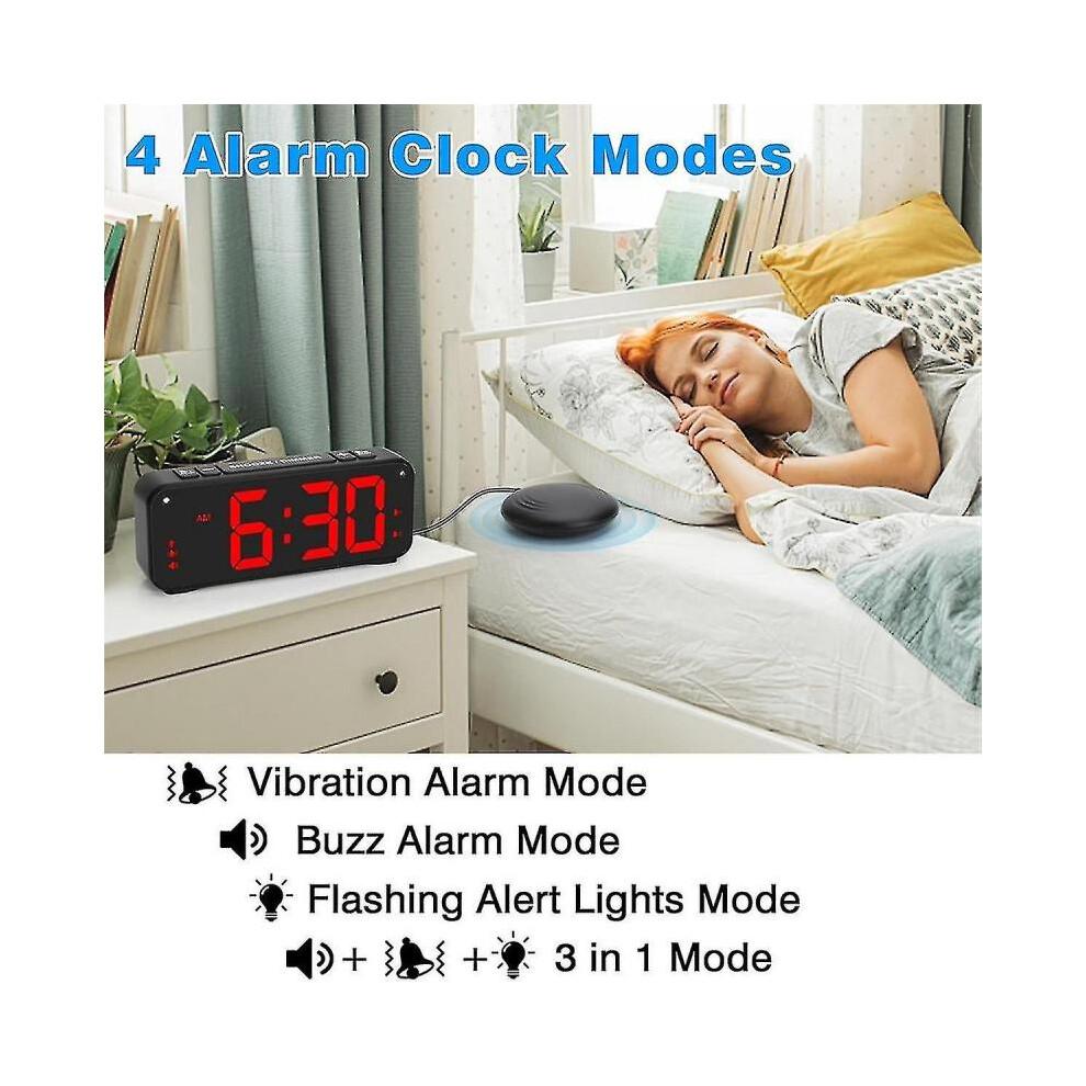 Loud Alarm Clock for Heavy Sleepers Adults,dual Alarm Clock with Bed Shaker,for Bedrooms,6.5in Disp