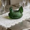 Glass Hen Candy Dish,Decorative Covered Candy Bowl with Lid Crystal Glass Chicken Shape Candy Jar Snacks Bowl Gift
