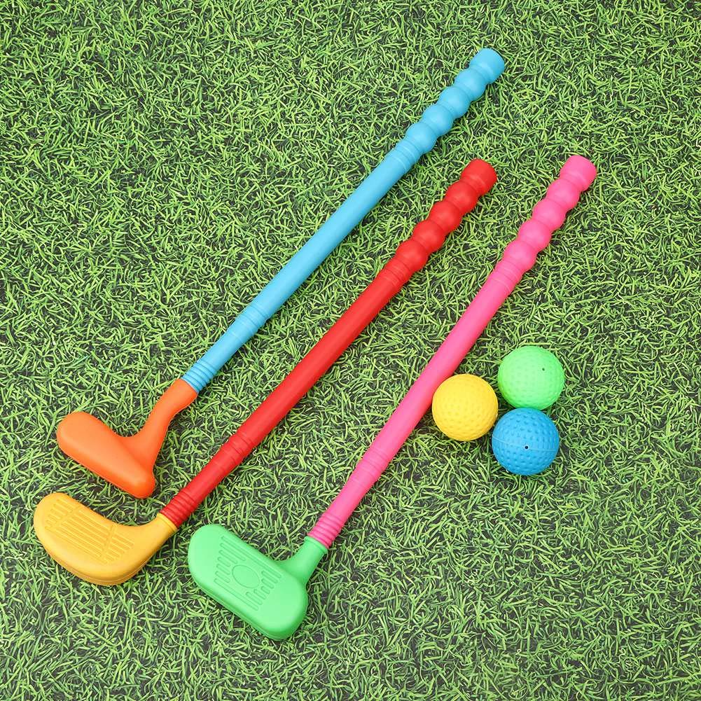 Kids Golf Putter Mini Golf Set Kids Club Toy Golf Putter Training Aids Accessories 3 Pieces Durable Growth Promotion Game Indoor Outdoor Activities