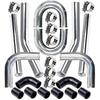 2.5" Inch Turbo Intercooler Piping Aluminum w/U Pipe Silicone Coupler Clamp Kit