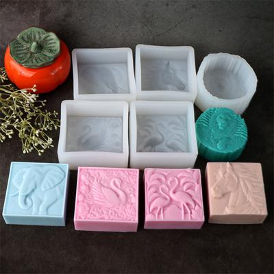 3D Quadrat Tier Pferdekopf Elefant Silikon Seifenform DIY Flamingo Tiger Form Handwerk Geschenk Handgemacht Badekugel Herstellungszubehör