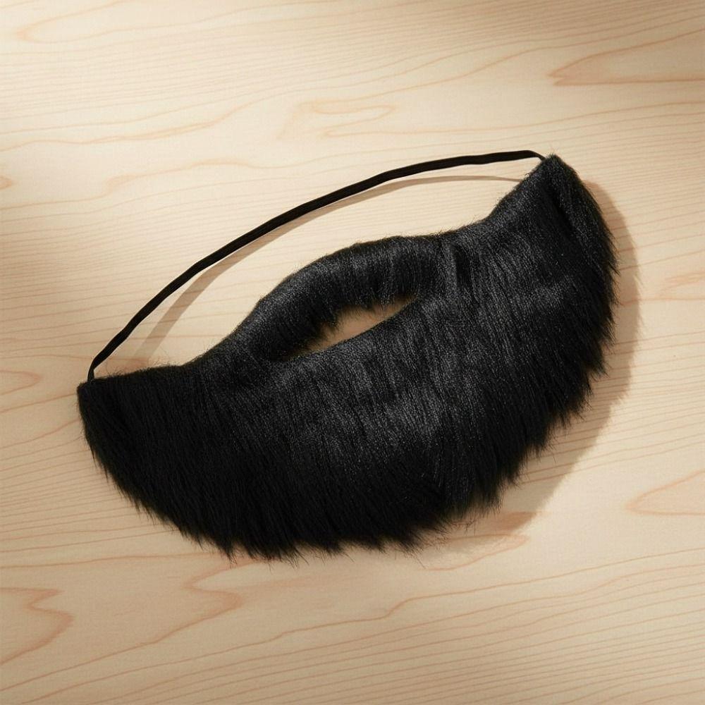Simulated Halloween Artificial Semicircular Beard with Elastic Strap Fake Facial Hair Masquerade