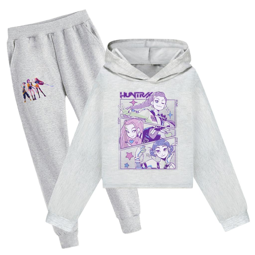 Children's Hooded Top And Pants Two-piece Tracksuit Set Long-sleeved Printed Clothing Set
