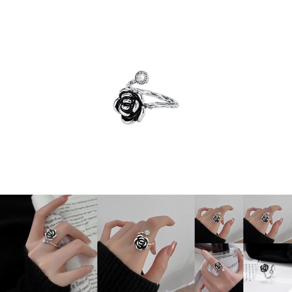Einzigartiger Vintage Kamelienring für Damen Stilvolles Verstellbares Offener Finger Modeaccessoire