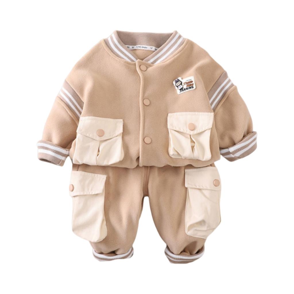 Kids Casual Long-Sleeve Set, Comfortable Daily Wear Outfits