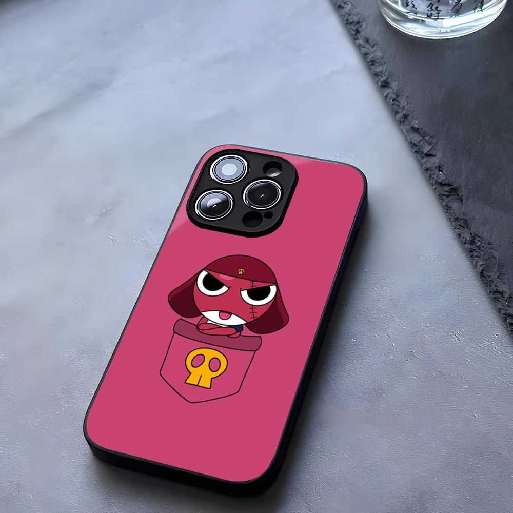 Cartoon Keroro Gunsou Frog Phone Case Tempered Glass For IPhone 17 13 14 16 12 15 11 Pro Max Plus Mini X XR SE2020 Coque