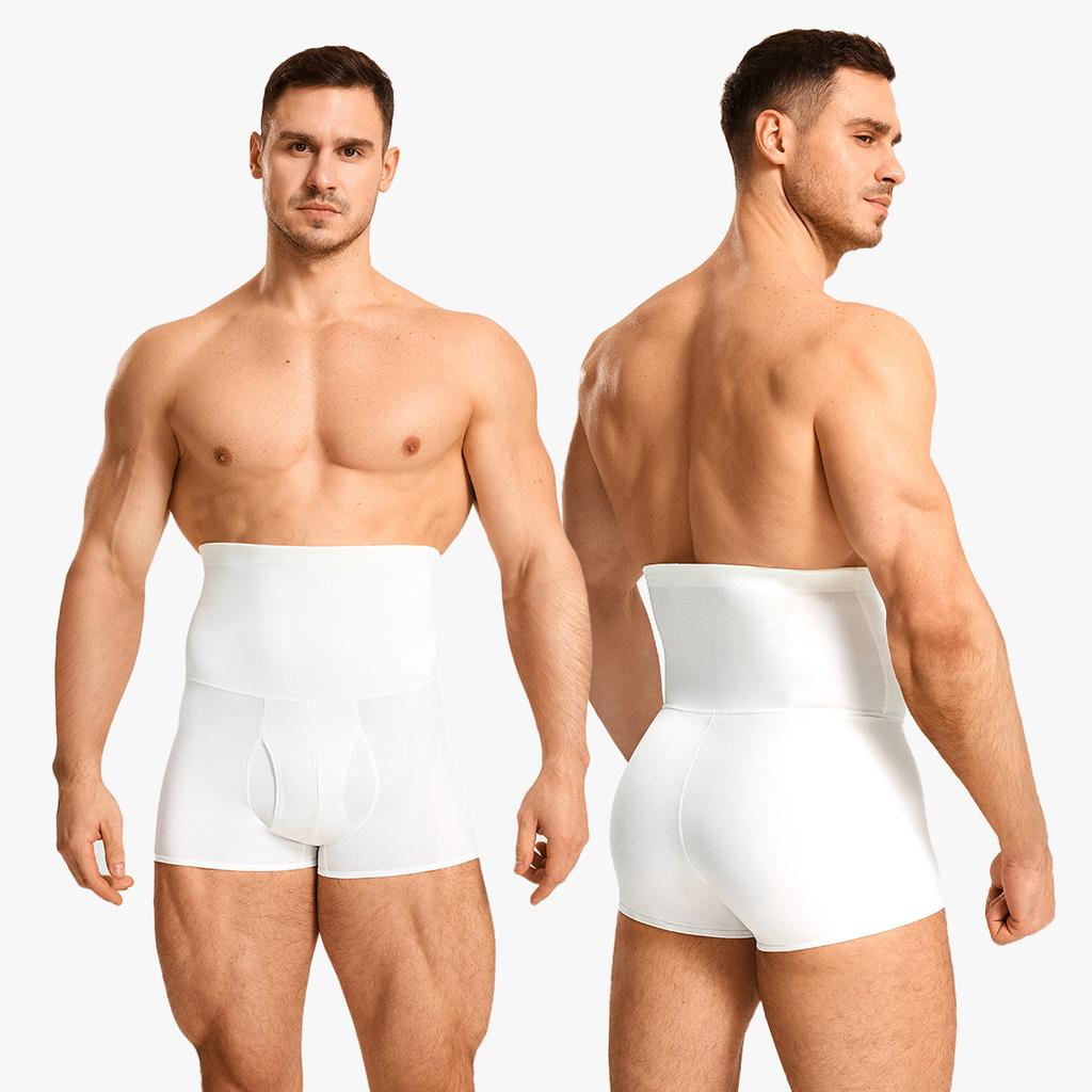 Herren Hohe Taille Bauchkontrolle Oberschenkel Schlankmachende Offener Schritt Formgebende Hose