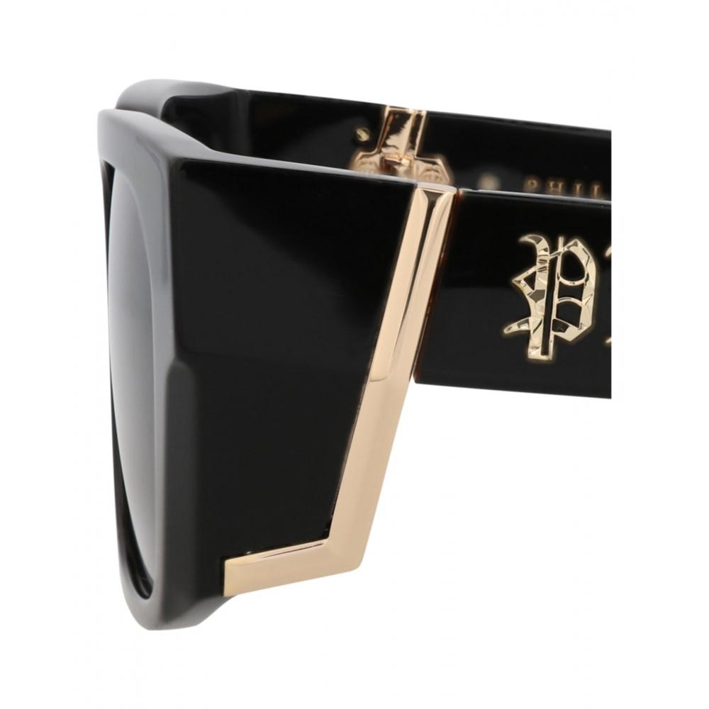 Philipp Plein Acetate Sunglasses Square Frame Black Black Smoke