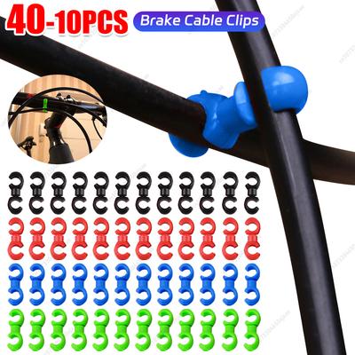 10-40pcs Bicycle Brake Gear Cable S Style Clips Rotating Buckle Hose Guide MTB Bike Cross Line Hook Tidy Clip Ring Clasp Cycling