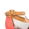 Great HERMES Sandals Leather Ankle Strap Wedge Sole Orange Leather Women 38 Used