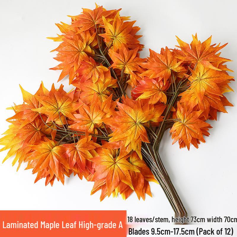 Artificial Red Maple Leaves for Indoor/Outdoor Decor and Landscaping