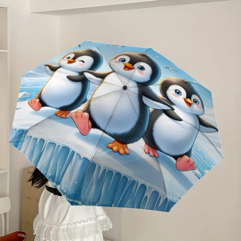 1pc Penguin Island Adventure Umbrella with Plastic Handle,Suitable for All Seasons Home Travel Outdoor UmbrellaDD1209