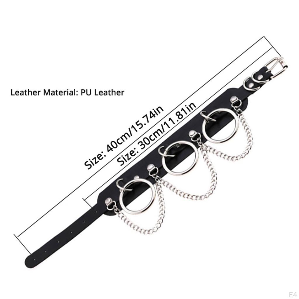 Leather Choker Gothic Punk Necklace, Cord Collar