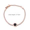 Einfache Schwarz Shell Römischen Ziffern Luxus Rose Gold Snack Kette Edelstahl Frauen Armbänder Weiblichen Herz Armband Schmuck