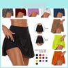 2023 Basic Estivo Donna Monocolore Due Pezzi Leggings Finti Pantaloncini Disponibili In 13 Colori