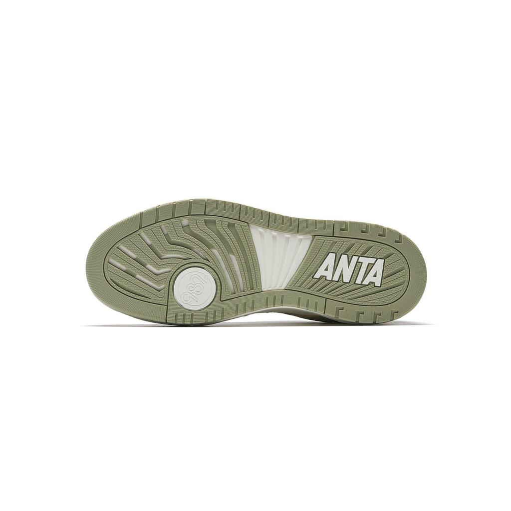 Anta 982 Synthetic Leather Wear resistant And Lightweight Low top Skateboard Shoes Men's White Gray Green 112548066-4