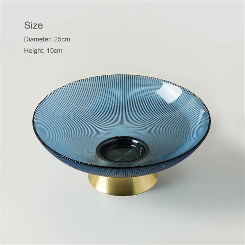 Kreative Glas Obstschale Wohnzimmer Teetisch Heim Snackteller Metall Glas Aufbewahrungsbox Obstkorb Schalen und Tabletts Teller