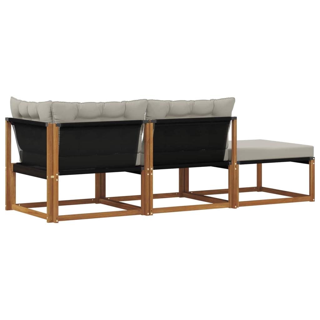 Modular Sofa Units 3 Piece Set Natural & Light Grey