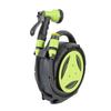 Bärbar Slangupprullare Grön Högeffektiv Vattenslangrulle med Sprutmunstycke 12 m Vattenslang för Trädgård