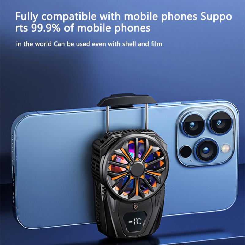 Sl02 Semiconductor Mobile Phone Radiator Digital Display Built-in Battery Cooling Fan Cooler For Game Live Broadcast