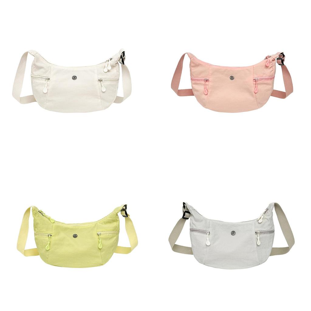 Nylon Shoulder Bag For Women With Zipper Closure Casual Crossbody Purse Handbag