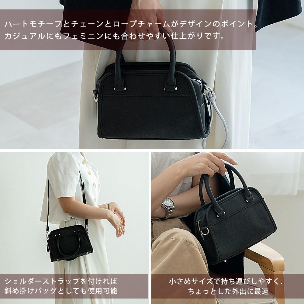 Vintage-style mini Boston bag with DEVICE triple charm