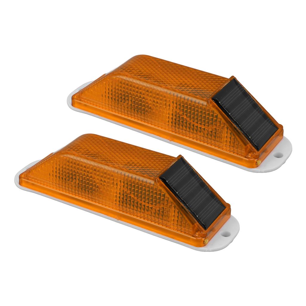 2pcs Solar Strobe Warning Light LED Warning Lamp High Bright Waterproof Light Control Flashing Bcon Barricade Construction Traffic Light