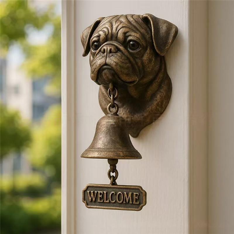 Metal Halloween Witch Dog Bell, Wall Mount For Home Entrance Welcome Doorbell Vintage Decor