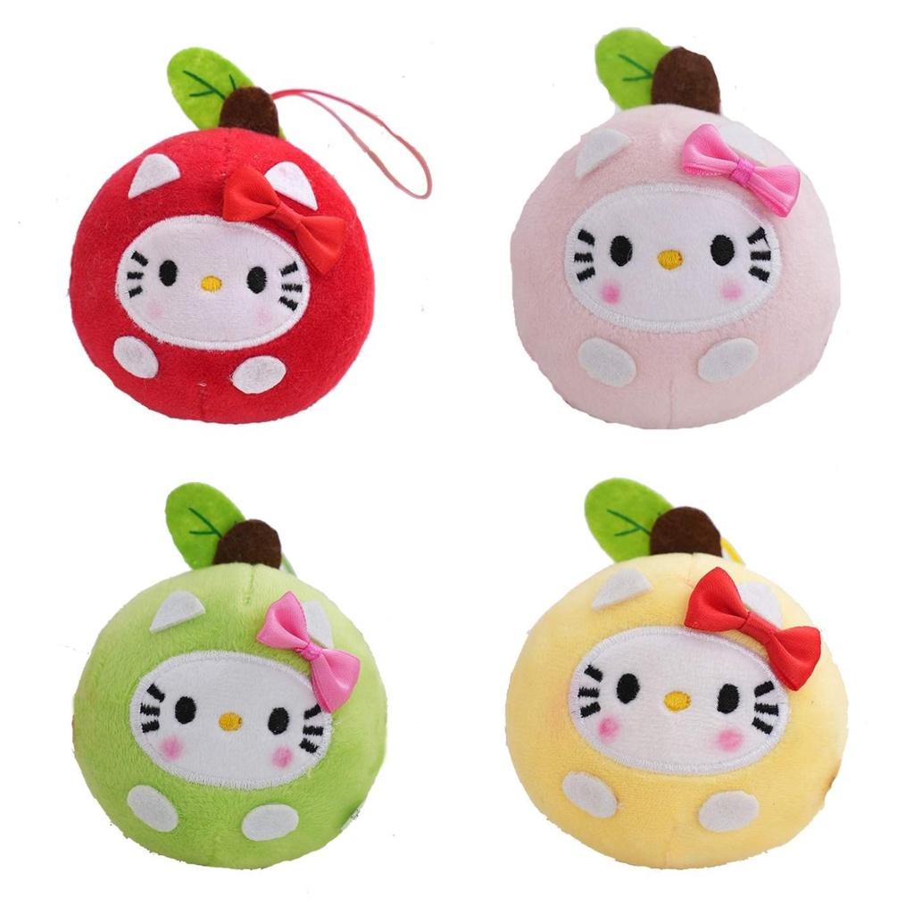 Lively Leso Round Ball Apple Plush Doll Kt Cat Keychain
