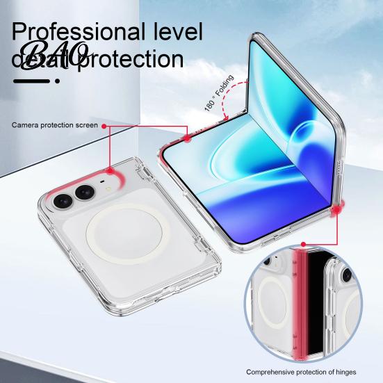 Durable Scratch Resistant Magnetic Glitter Case for IPhone Fold, Clear Phone Protector Shell, Shell Precise Cutout, Guard Anti-fall Protection MagSafe