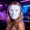 Full Face Geometric Mask Halloween Mask, Polygonal Cool Party with Mesh Eyes, Three Dimensional Black White Cosplay for Masquerade, Costume Accessory