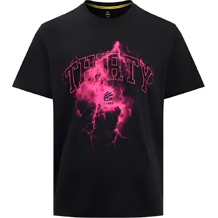 Under Armour Curry Tour Graphic T-shirt Asia Sizing Black Pink Men s 6001848-001 L