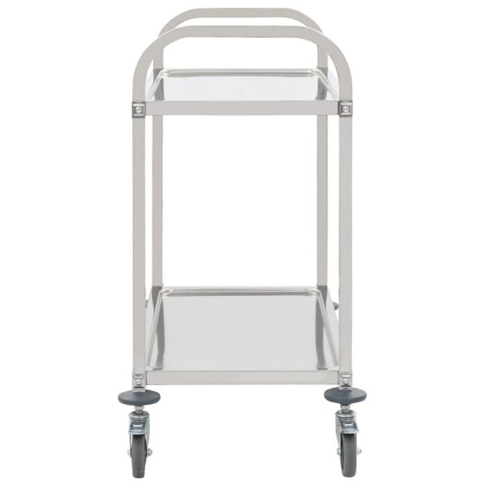 VidaXL Chariot de cuisine à 2 niveaux 96,5x55x90 cm Acier inoxydable