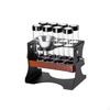 Coffee Bean Display Rack Adjustable Tube Holder with Wooden Tray SingleDose Glass Vials