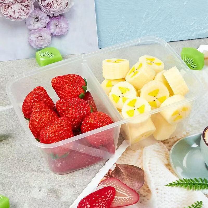 ZISIZ Einweg-Rechteckige Lunchboxen mit 2 Fächern