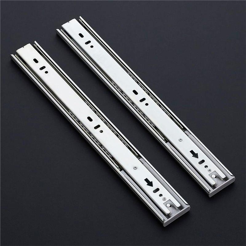 J1UL1N Silver Soft Close Drawer Slides 14 Inch, 2 Pairs Heavy Duty Full Extension Ball Bearing Side Mount Tracks