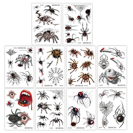 10 pezzi adesivi per tatuaggi di Halloween cicatrici temporanee cosplay body art decalcomania bambini pasqua dito modello realistico adesivi per il viso atmosfera spettrale festa evento