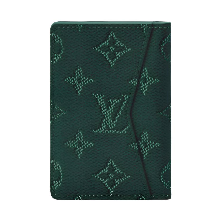 Louis Vuitton Pocket Organizer Epicea Monogram Heritage Canvas Men Wallets Green M26844