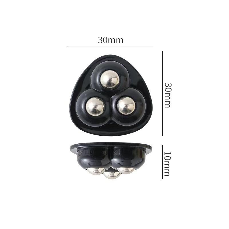 No-Punch Adhesive Triple Ball Casters - Silent, Wear-Resistant Rollers for Box Bases (Home/Office Use)