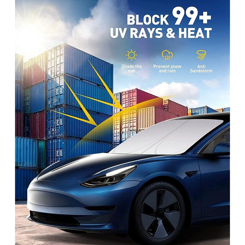Windshield Sunshade for Tesla Model Y 3 2017-2025 2026 Folding Front Window Sun Shade Cover Heat Protection Visor Accessories