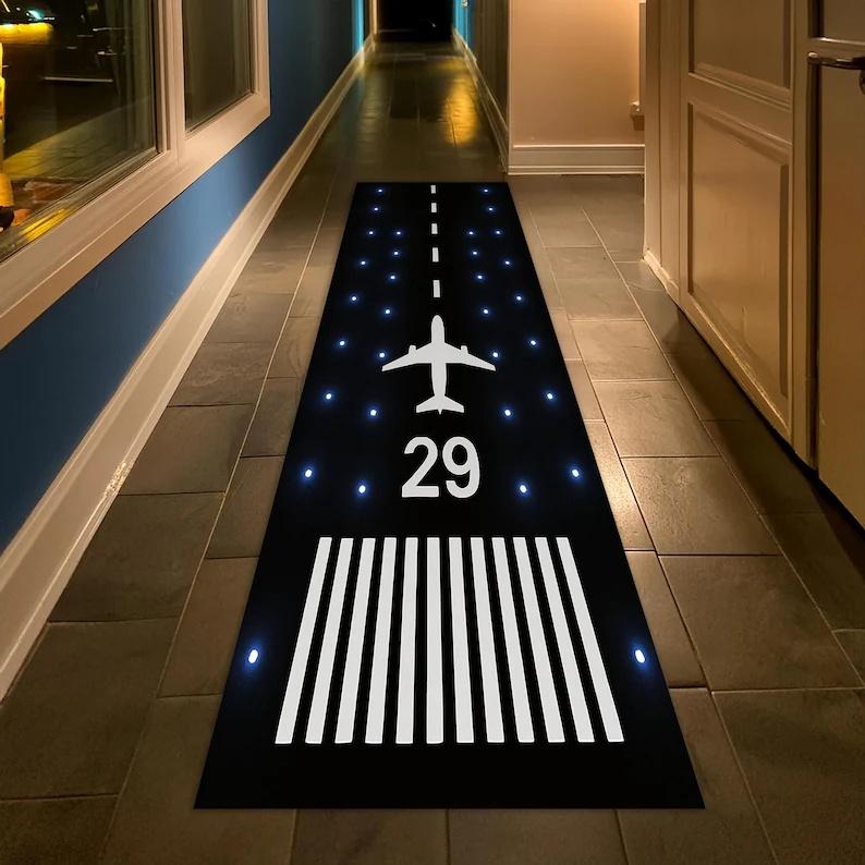 Black Runway Runner Rug Terminal Runway Carpet Living Room Bedroom Bedside Sofa Home Decor Floor Mat