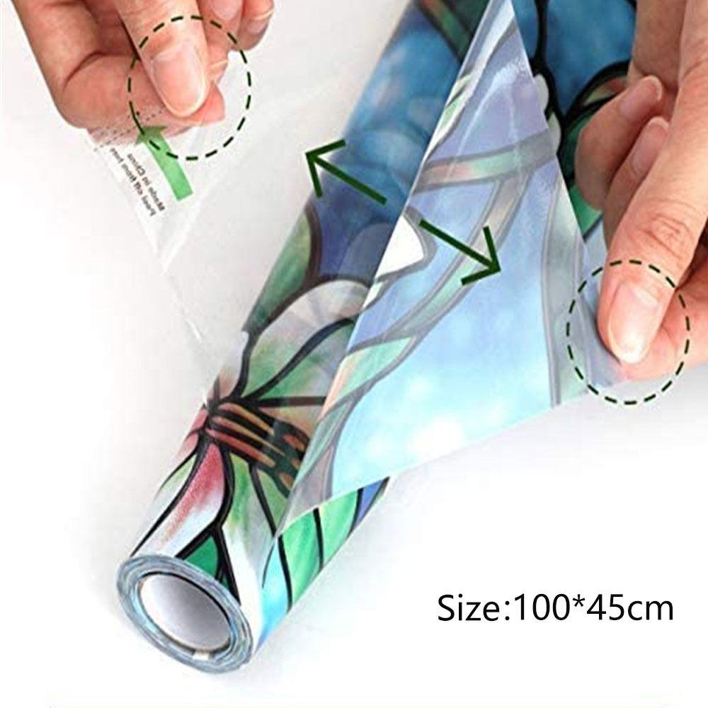 45CM Frosted Privacy Glass Stickers Magnolia Stained Glass Window Filmwindow Privacy Film  Bathroom